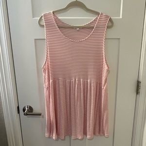 NWOT Chic Soul Waffle Babydoll Top | Size: 3X | Color: Pink/White